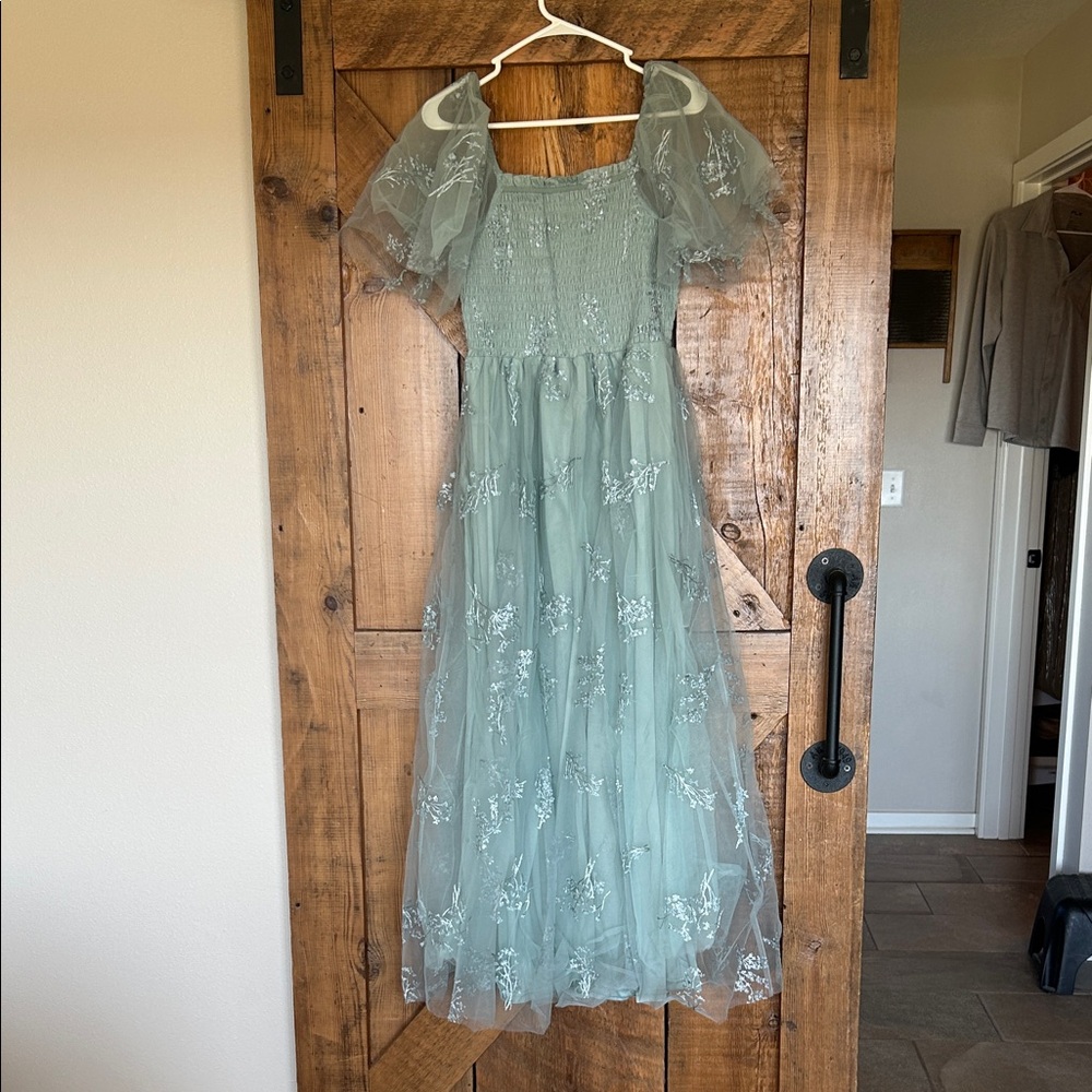 Baltic Born Sage Green Embroidered Maxi Dress - Picture 2 of 11